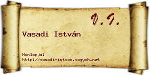 Vasadi István névjegykártya